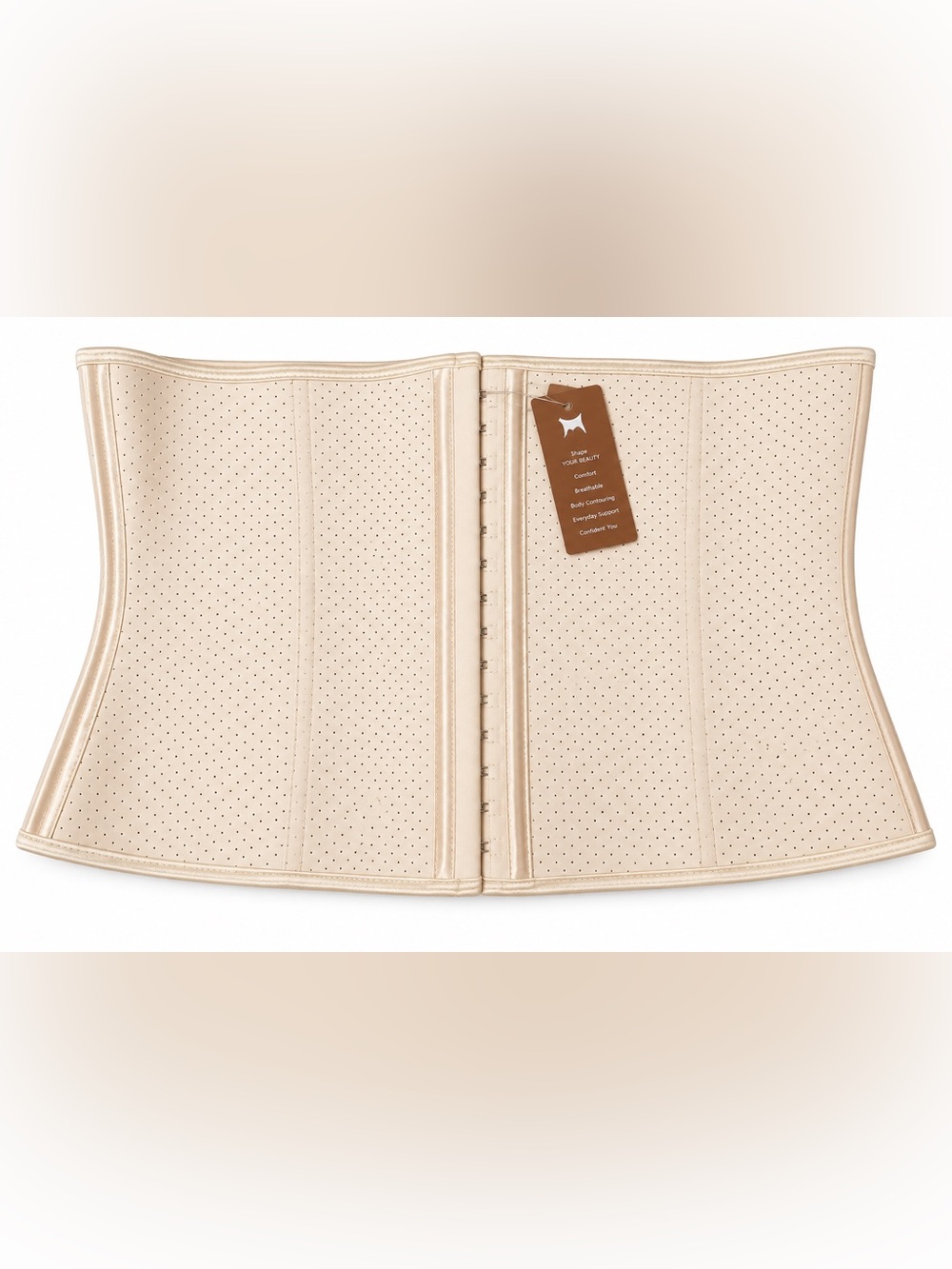 Breathable Nude Waist Shaper with Hook Closure